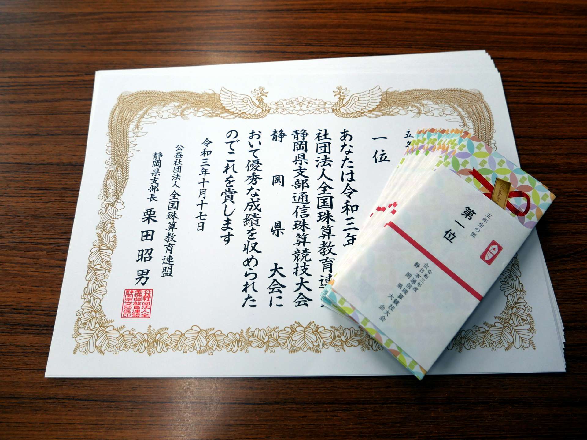 令和３年度・全珠連通信競技大会（静岡県大会）の結果 | たかなし珠算教室